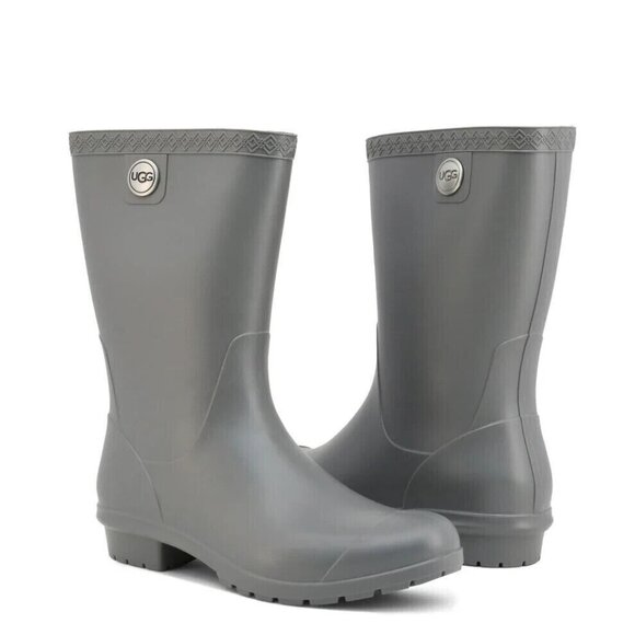 UGG CLASSIC MENS GREY RUBBER RAIN BOOT** US 10 - Picture 1 of 6